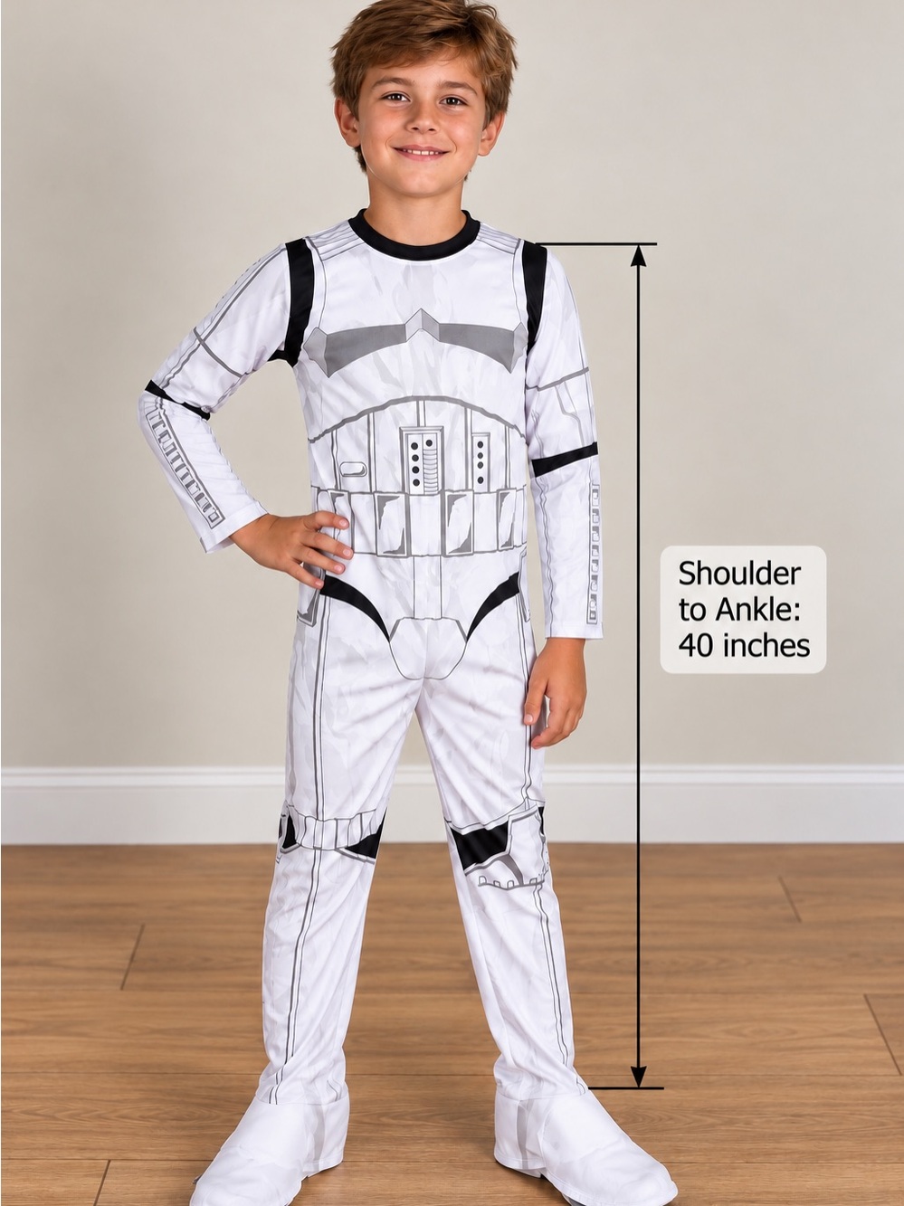 ⭐ Star Wars Stormtrooper Kids Halloween Costume Size Small Jumpsuit